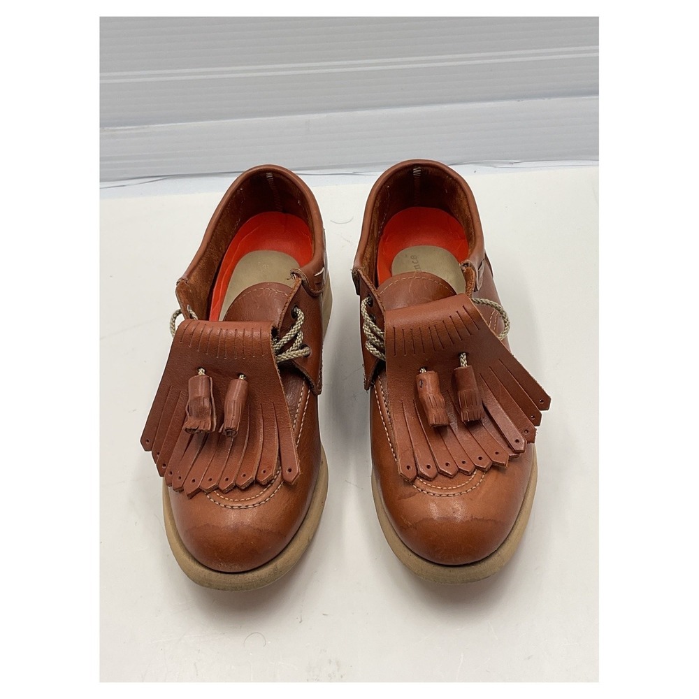 Vintage Etonic Golf Shoes Leather Fringe Tassel Brown‎ Size 7M